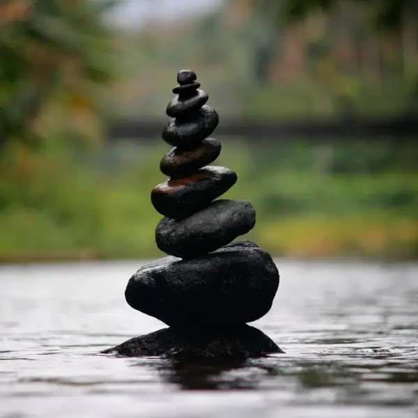 Calm wellness stones representing relaxation and holistic therapy
