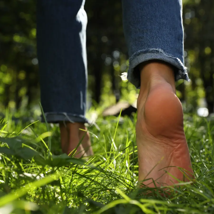 Barefoot walking promoting balance and wellbeing through reflexology